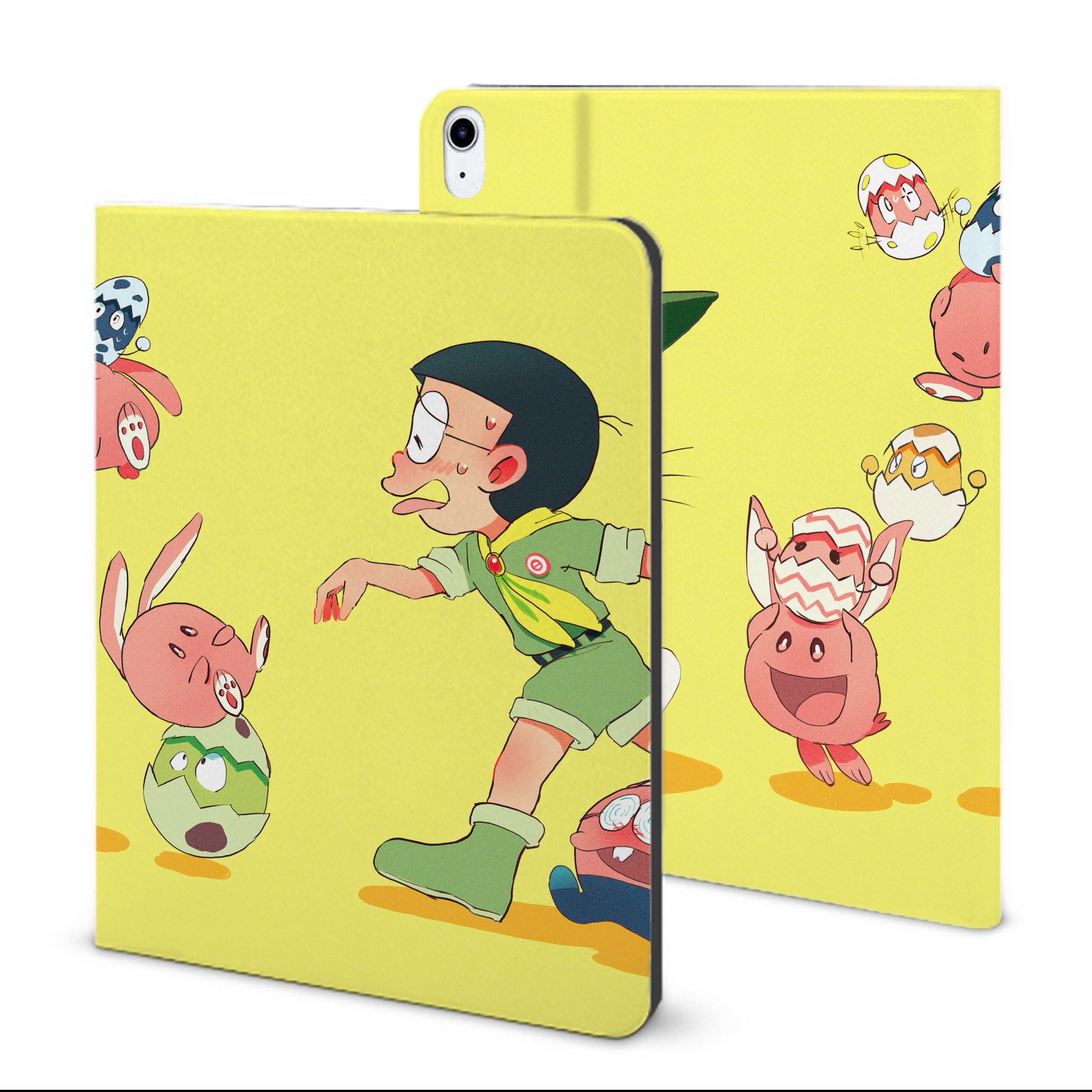 （画像用） ドラえもん Doraemon IPad ケース ブック型 PUレザー TPU 耐衝撃 軽量 薄型 ペン収納なし 全面保護 IPad 各モデル対応